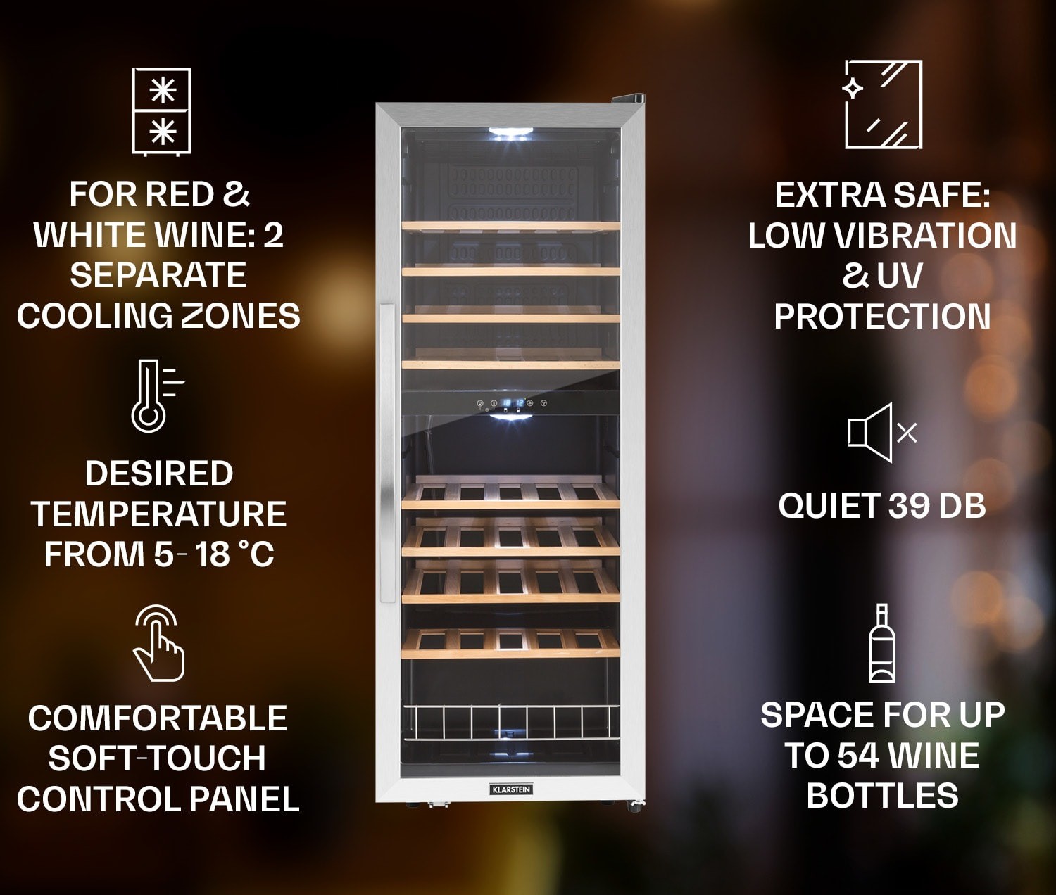 Klarstein Vinamour 54D vinoteka 01